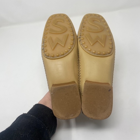 Stuart Weitzman Lincoln Tan Khaki Galaxy Women's Loafers Driving Mocs Moccasins - Picture 5 of 7